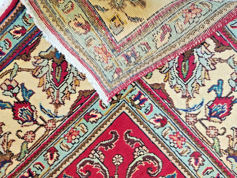 Antique Oriental Hand-Knotted Wool Area Rug Red/Beige 9'10" x 10'11" gallery