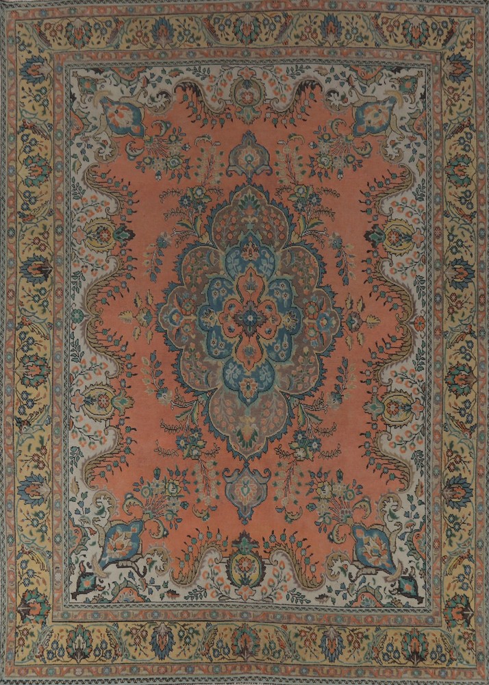 Vintage Handmade Room Size Area Rug 10x13 Traditional Over-Dyed Wool Carpet