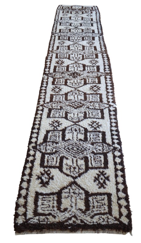 EXTRA LONG Runner Kurdish HandMadee Tribal Turkish Runner Rug NO DYES 3x14 feet gallery