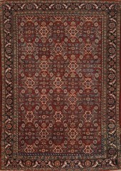Antique Vegetable Dye Hand-knotted Area Rug Traditional Living Room Carpet 9×12