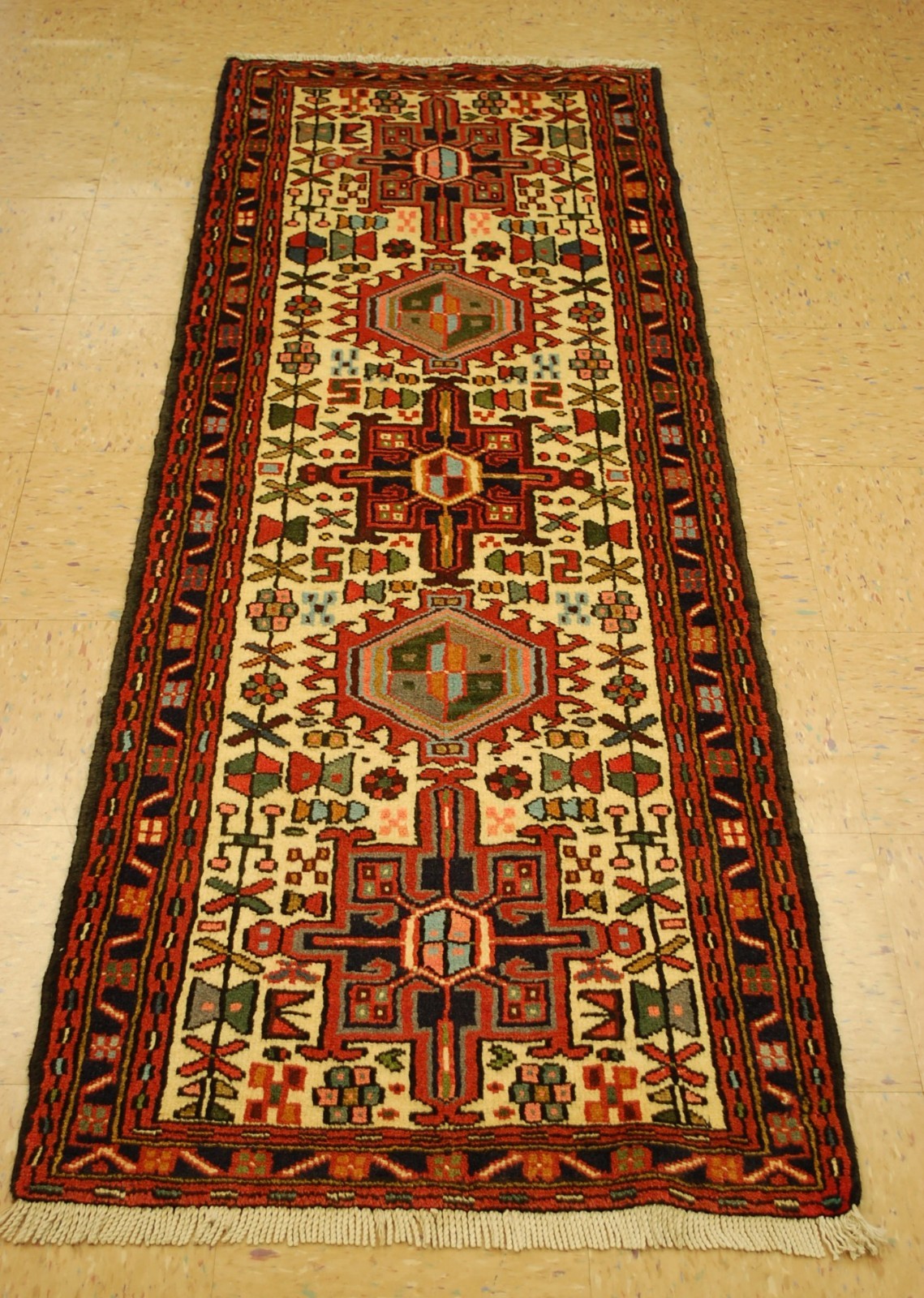 NATURAL WOOL Old Oriental Rugs,Hand Woven,knotted size Approximately2'4" × 6'10" gallery