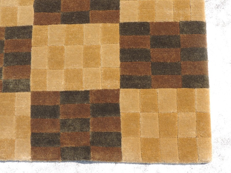 4x6ft. Handmade Checkered Wool Area Rug gallery