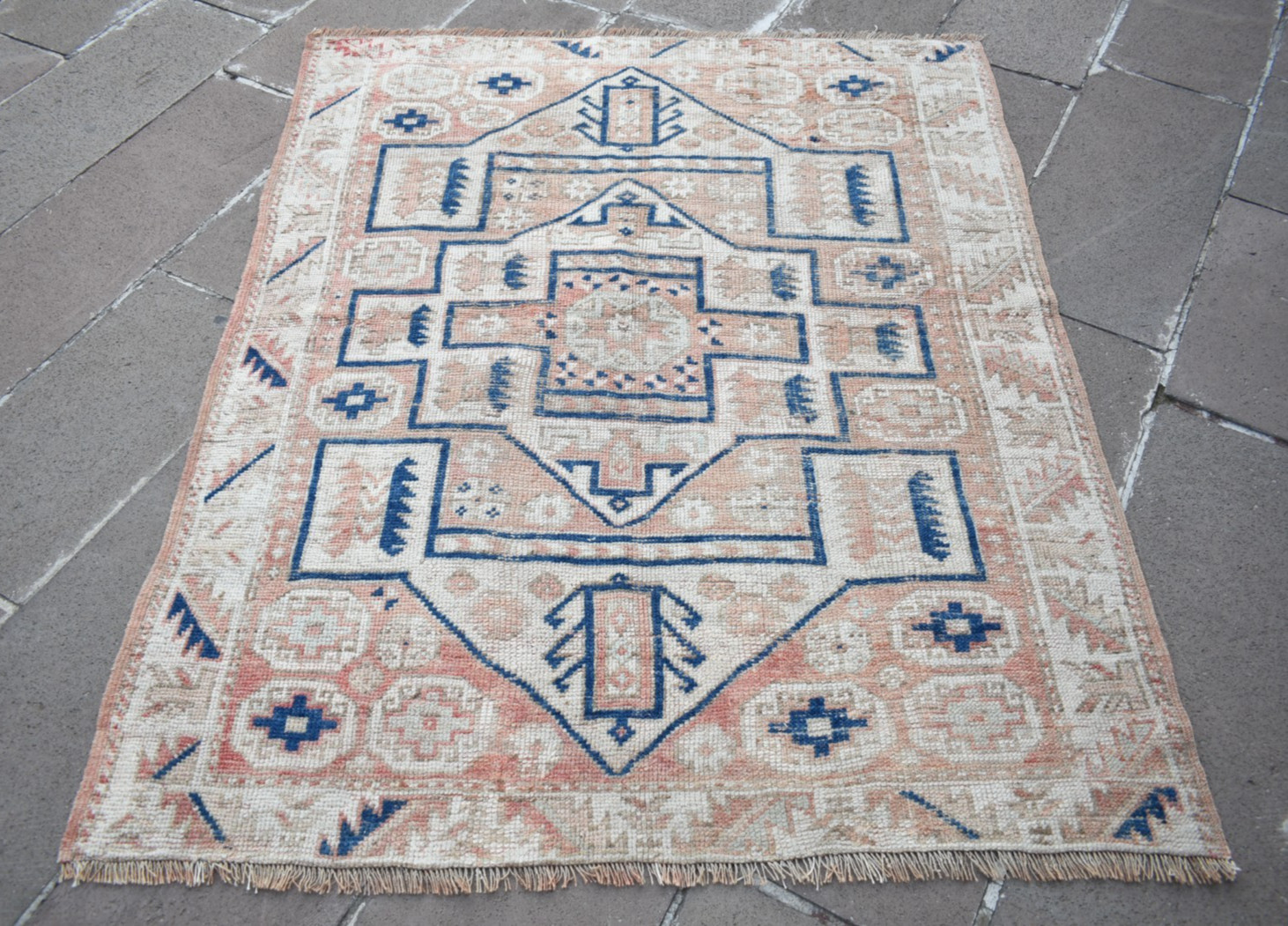 Antique Turkish Rug 53'' x 64'' Muted Dye Rug Hand-knotted Rug Organic Wool Rug gallery