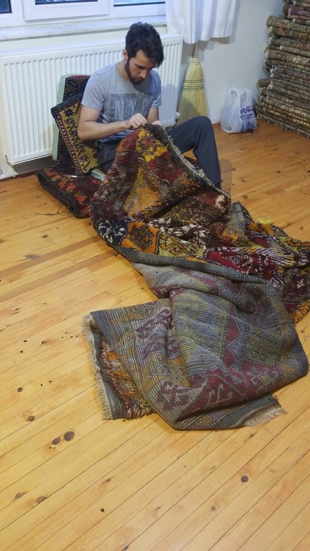 Rare 1930-1939s Antique Wool Pile 3'8×10'6'' Natural Dye High Karabahk Region gallery