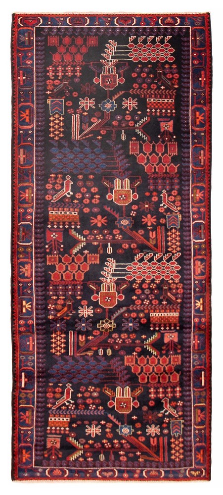 Vintage Hand-Knotted Area Rug 4'3" x 9'11" Traditional Wool Carpet
