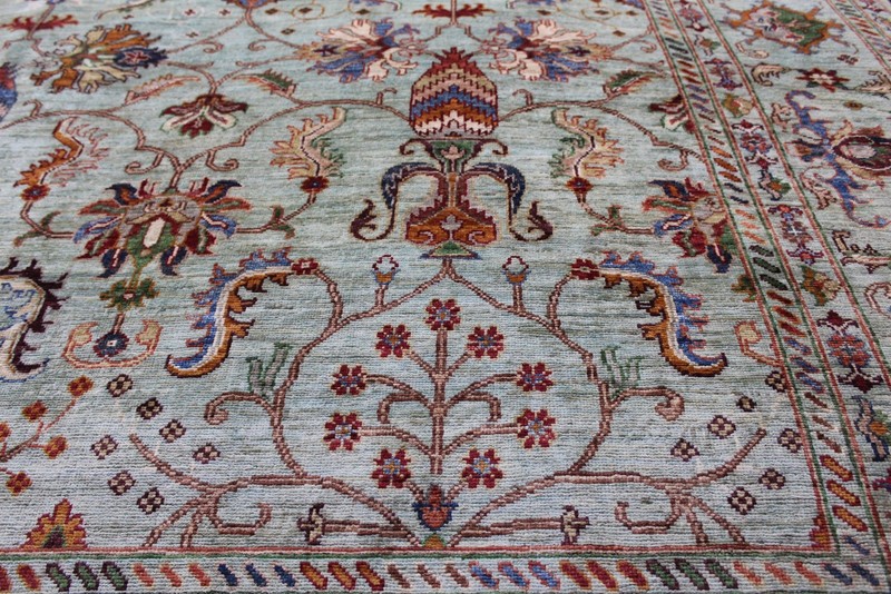 TOP QUALITY Handmade 9' x 12' Tabrez Oriental Rug NATURAL WOOL NATURAL DYES BLUE gallery