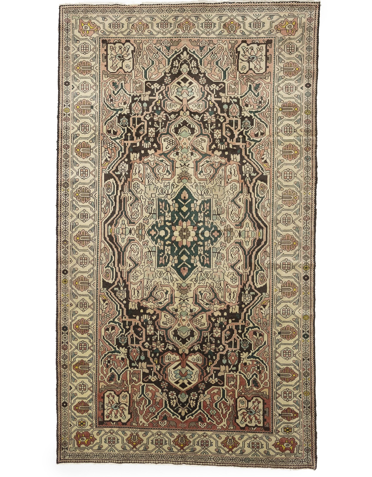 Handmade Semi-Antique Wool Rug Traditional Floral Style Decor Carpet 5'5X9'7 ft gallery