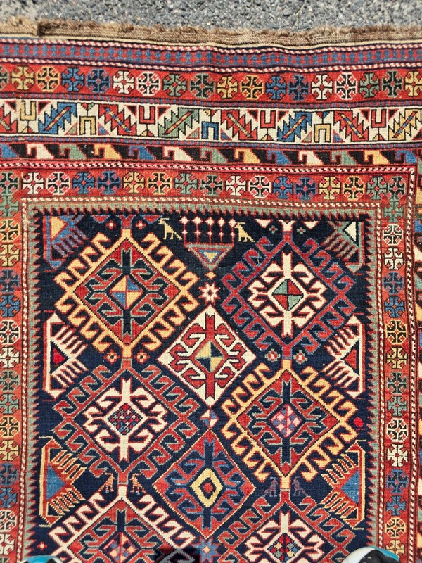 Antique c. 1900 Shirvan Caucasian Rug Carpet Nice Bright Colors gallery