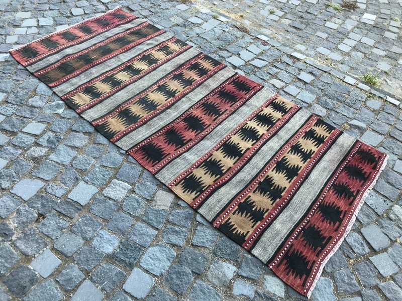 Turkish Vintage Rug Handmade Kilim runner Handwoven kilim 3,2 x 7,5 ft gallery