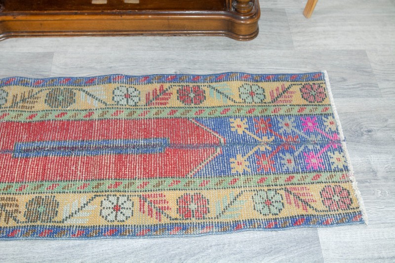 Vintage Turkish Runner Rug 1'6x4'4 ft, Colorful Spring Decor Oushak Runner Rug gallery
