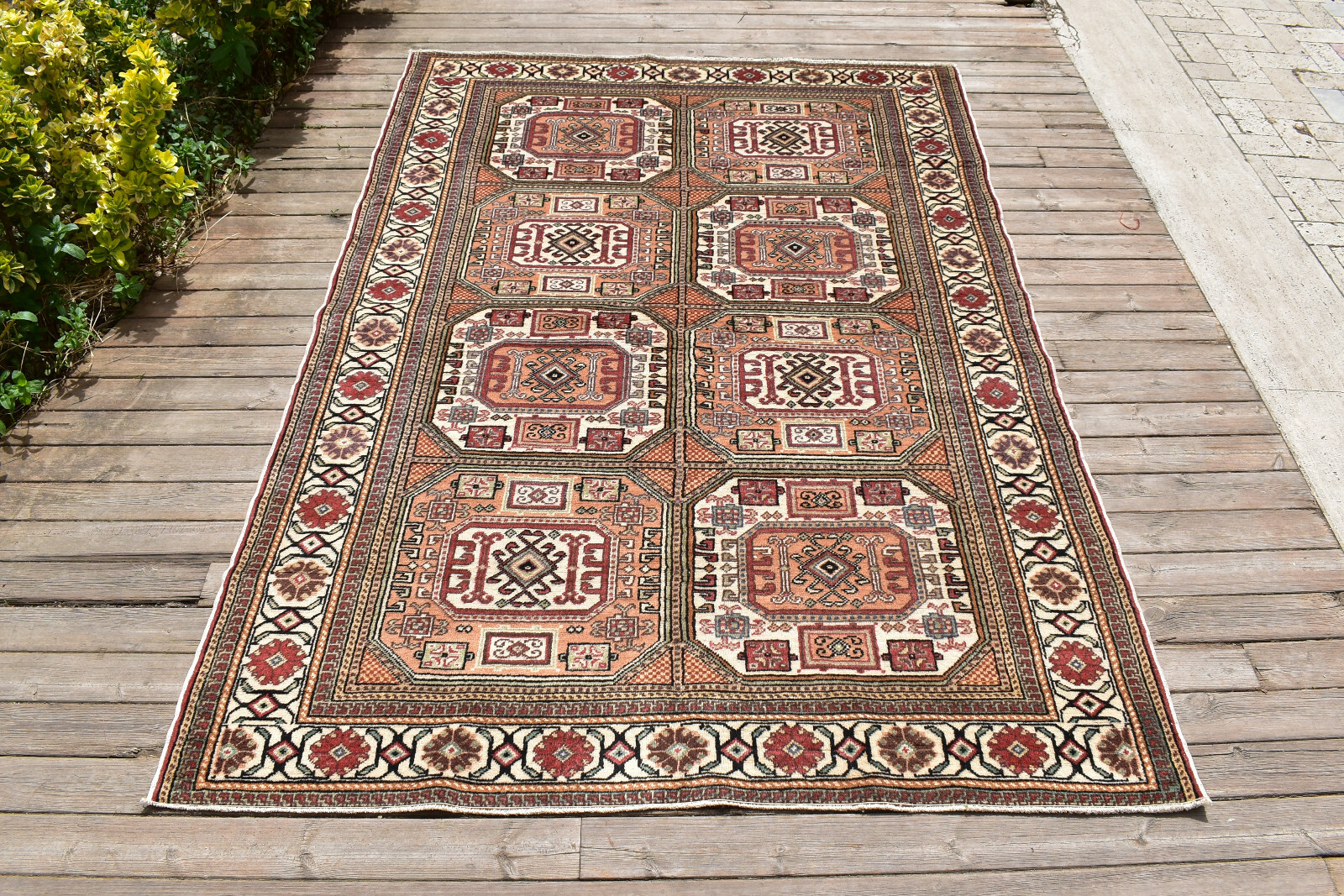 Turkish Rug 58''x86'' Bunyan Carpet Vintage 149x221cm Fashion Decor 4x7 Rug gallery
