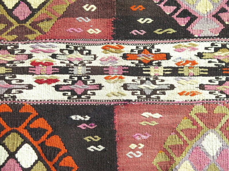 Vintage Oriental Rugs, Turkish Kilim, Carpet, Teppich, Kelim, Wool Tapis 59"x72" gallery