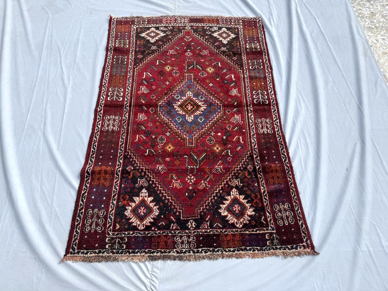 4x6 ft Hand Knotted Vintage Afghan Area Rug Oriental Medallion Geometric Carpet gallery