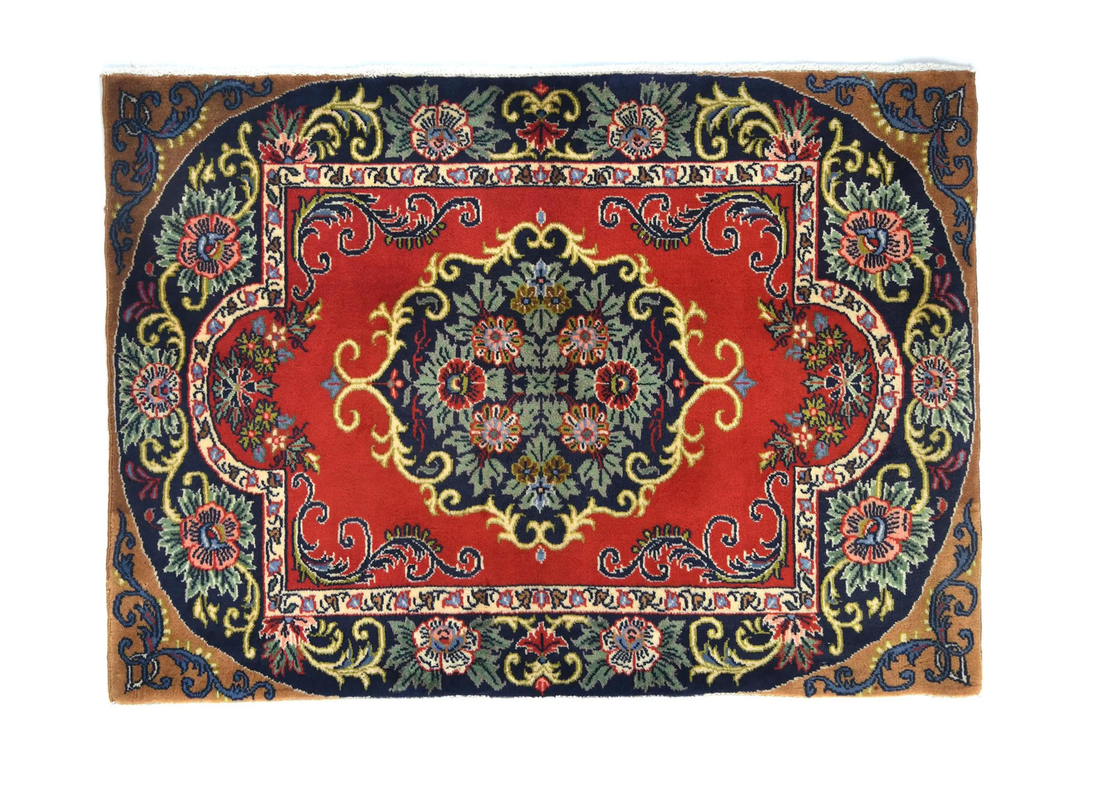 Vintage Handmade Farmhouse Wool Rug 2X3 ft Floral Oriental Entryway Decor Carpet gallery