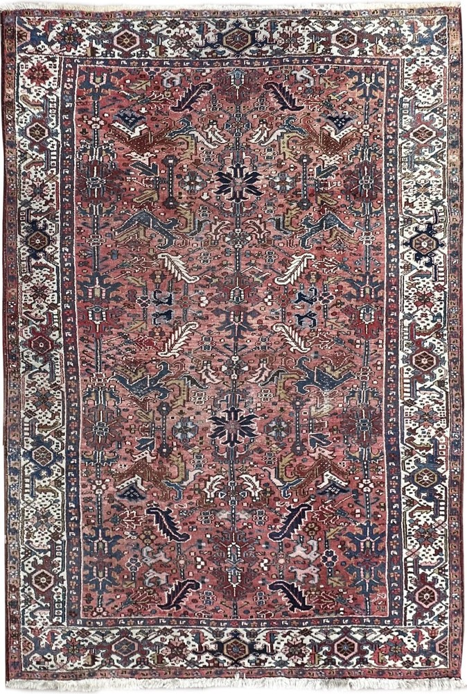 8x11 Antique Traditional Geometric Handmade Rose Wool Area Rug Classic Design