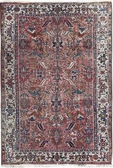 8×11 Antique Traditional Geometric Handmade Rose Wool Area Rug Classic Design