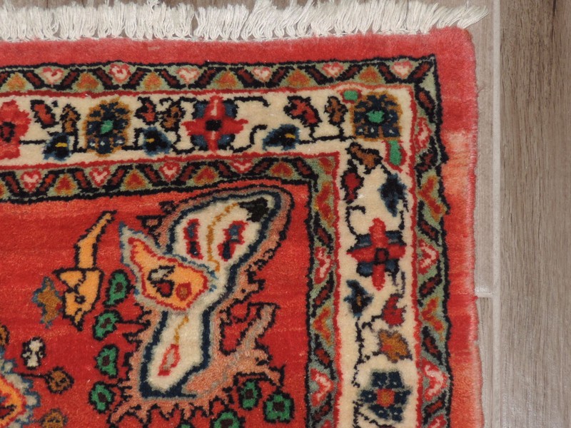 27" x 31" Handmade Square Sarouk Wool Rug gallery