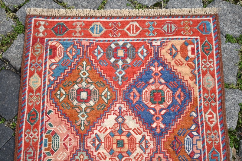 Soumak Rug 20'' x 77'' Rahrah Soumak Runner Rug Organic Wool Kitchen Wool Rug gallery