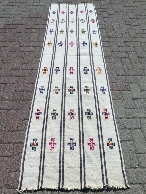 Vintage Turkish Kilim Runner, Aisle Rug, Long Carpet Runner 28"x105" Hallway Rug gallery