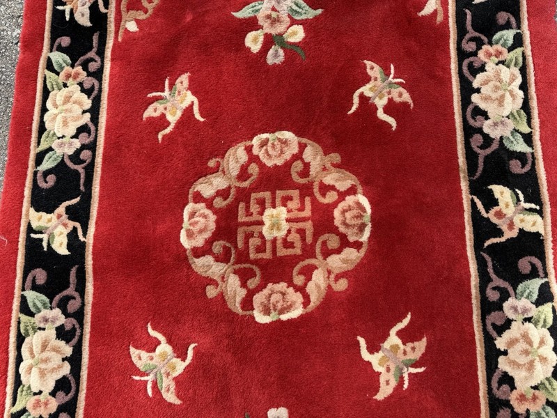 Chen Chu 100% Virgin Wool Handmade Hand Knotted Rug 42” x 68” Primary Color Red gallery