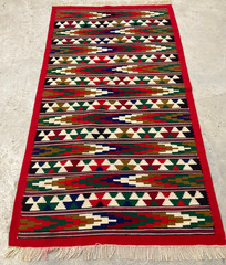 Vintage Traditional Handmade Balkan European Tribal Wool Kilim Rug 195×104 cm