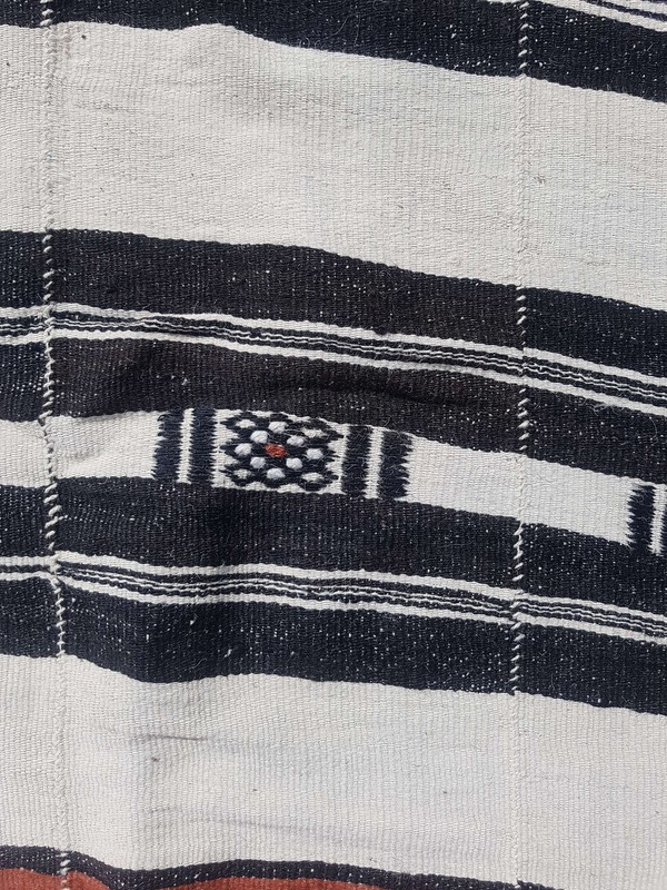 Antique Handmade African Berber Blanket Beautiful Multicolor Kilim Rug 253x132cm gallery