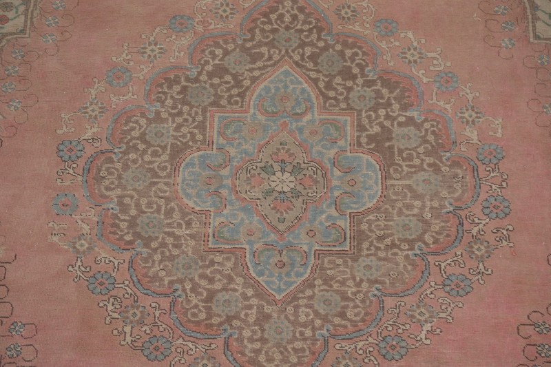 Handmade Traditional Pink Wool Area Rug 6x10 Ft Over-Dyed Medallion Bedroom Rug gallery