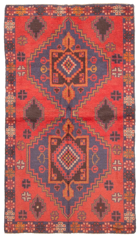 Vintage Traditional Hand-Knotted Area Rug 3'7" x 6'4" Oriental Wool Carpet