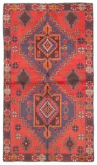 Vintage Traditional Hand-Knotted Area Rug 3’7″ x 6’4″ Oriental Wool Carpet