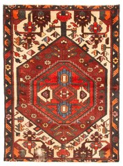 Vintage Hand-Knotted Area Rug 3’3″ x 4’8″ Traditional Oriental Wool Carpet