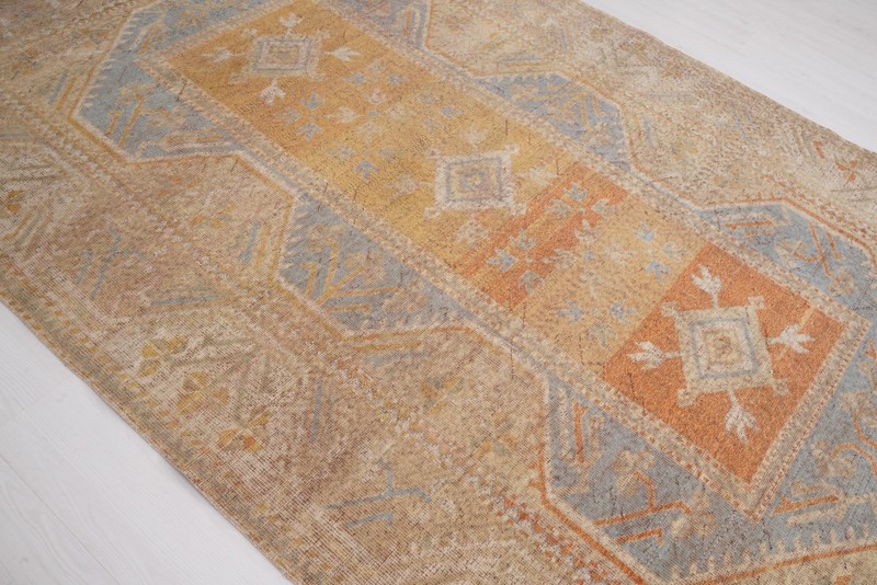 5 x 8 Area Turkish Rug Muted Oushak Vintage Rug Faded Antique Organic Rug 415 gallery