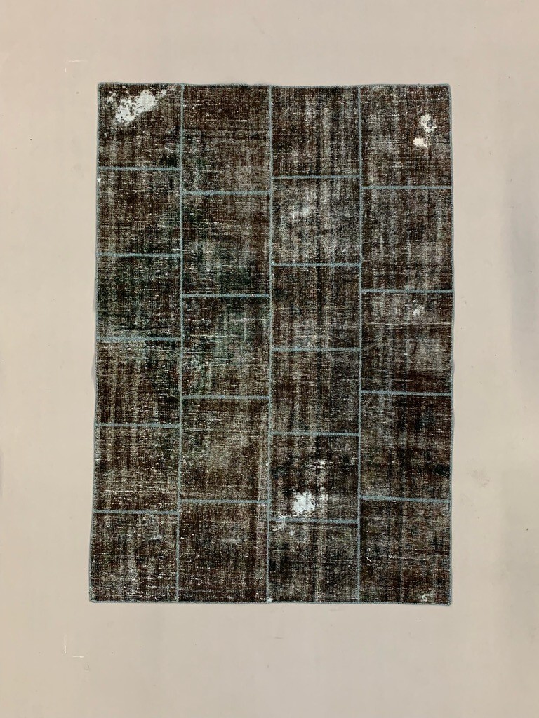 Distressed Vintage Turkish Patchwork Rug 217x151 cm Wool Medium gallery