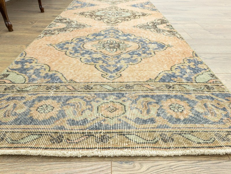 Faded Terracotta Runner, 2.10 x 13 ft, Hallway Rug, Rustic Entry Decor, Low Pile gallery