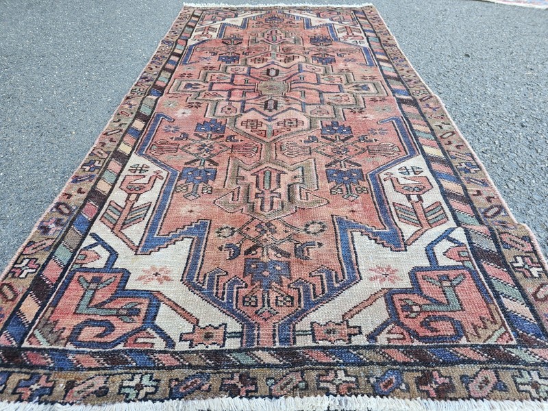 3.2 x 6.4 ANTIQUE KAZAK VINTAGE HERIZ RUG CAUCASIAN SERAPI OUSHAK SHIRVAN KULA gallery