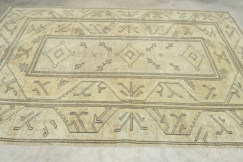 5x8 Turkish Neutral Wool Area Rug Hand-Knotted Vintage Oushak Rug Carpet,1231 gallery