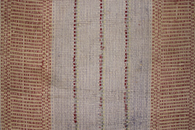 Rug or bathmat vintage european striped small antique carpet The Textile Trunk gallery