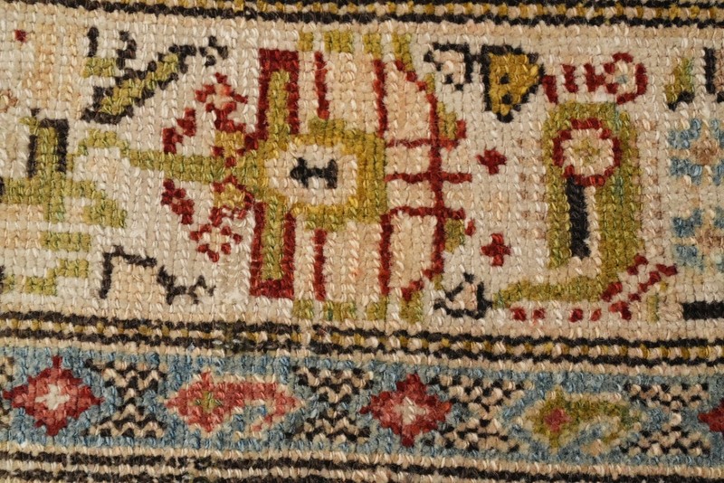 Pre-1900 Handmade Runner Rug Blue Wool 16 ft Traditional Antique Carpet 3x16 gallery