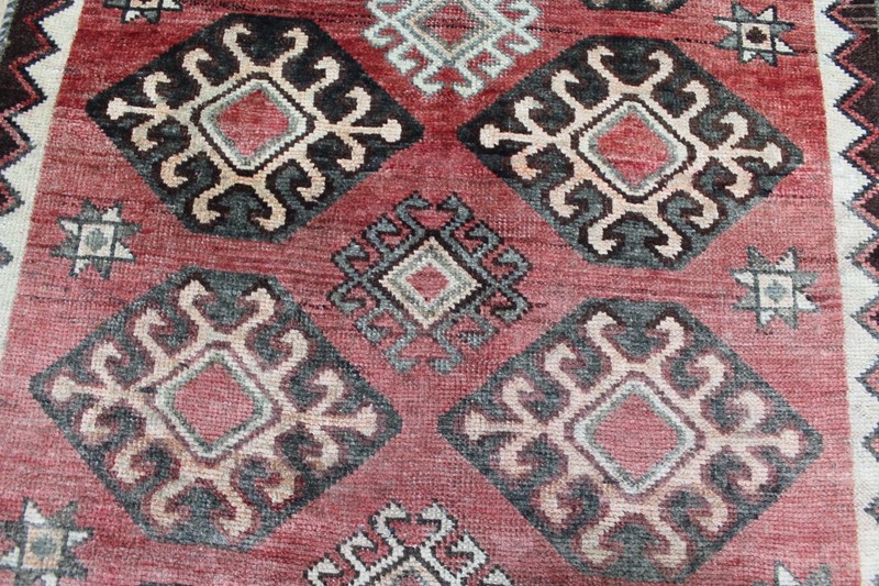 Antique Qashqai Tribal Wool Rug 218x110cm (7’2” x 3’7”) Hand Knotted Geometric gallery