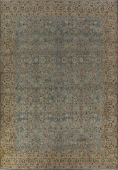 Pre-1900 Light Blue Vegetable Dye Sultanabad Antique Rug Hand-made Carpet 10×13