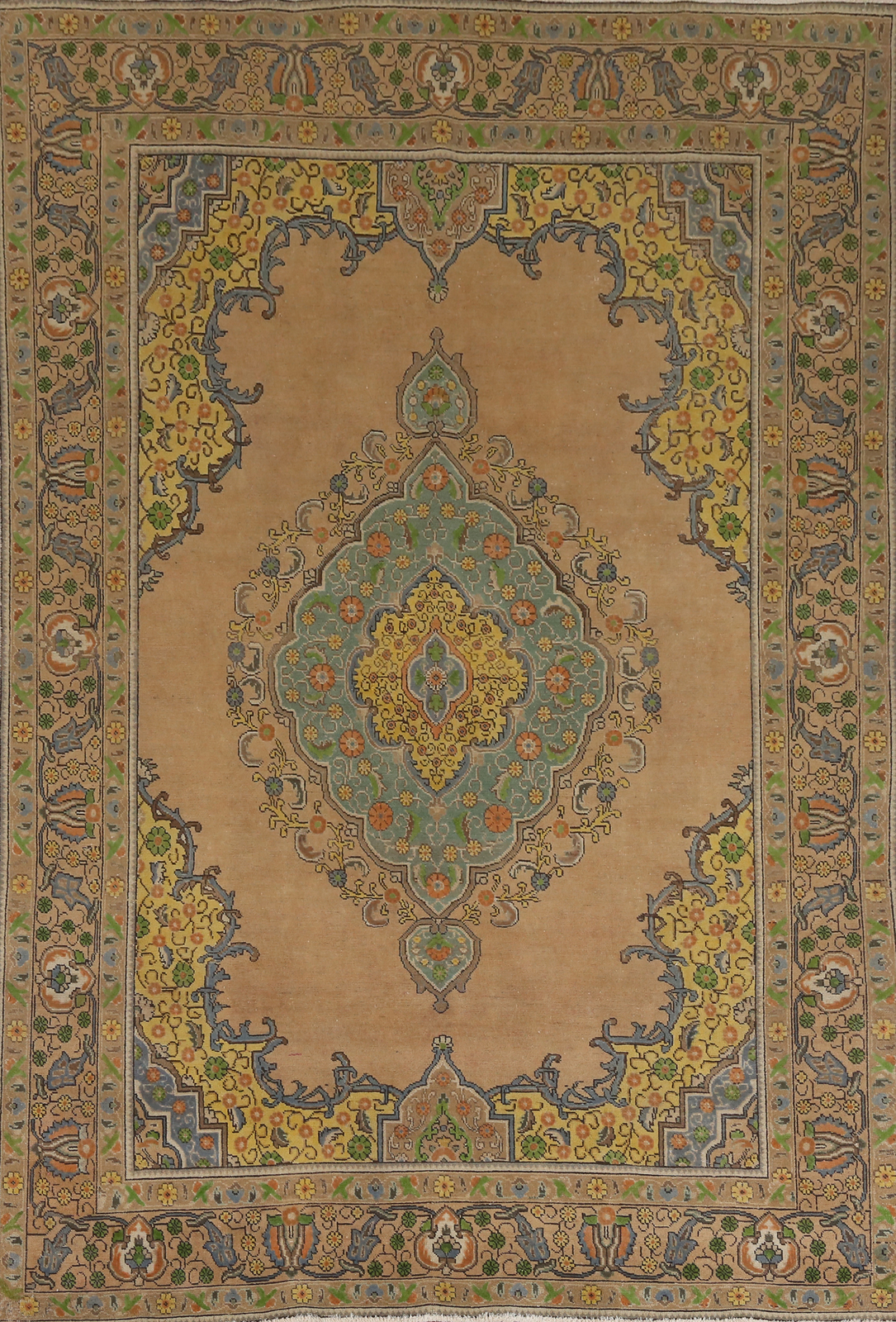 Traditional Medallion Peach Area Rug Wool Hand-made Living Room Carpet 8x11 gallery