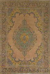 Traditional Medallion Peach Area Rug Wool Hand-made Living Room Carpet 8×11
