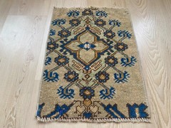 1.2×1.6 ft,Brown Square rug,Boho rug, Turkish rug, Small Vintage rug,Doormat