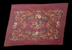 Antique Wool Needlepoint Aubusson Floral Rug 4×6 Handmade Tapestry Rhombus Shape