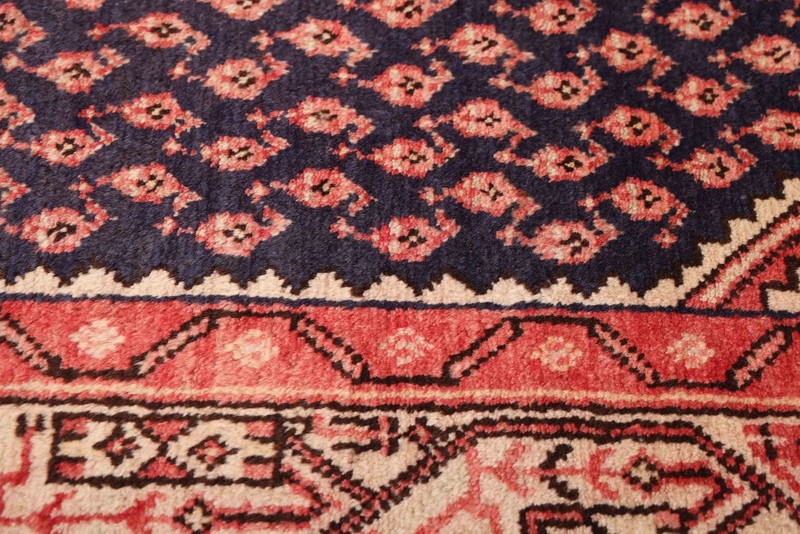 Vintage Dark Navy Traditional 4'3" x 6'8" Hand-Knotted Oriental Wool Area Rug gallery