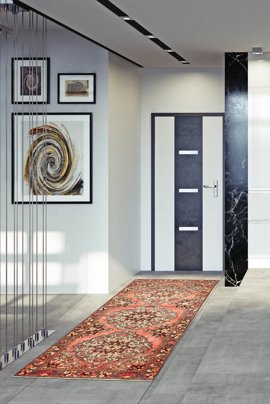 Vintage Hand-Knotted Area Rug 4'11" x 9'10" Traditional Oriental Wool Carpet gallery