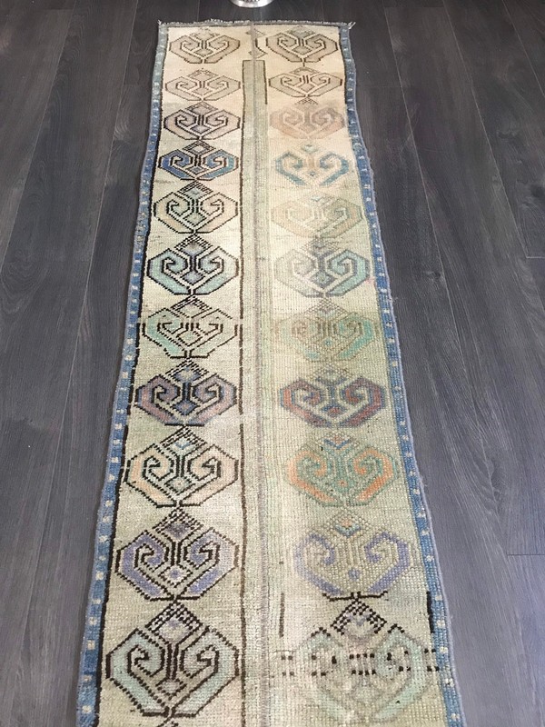 Hallway Runner Rug, Beige Runner Rug, Wool Runner Rug , Turkish Runner Rug , Vin gallery
