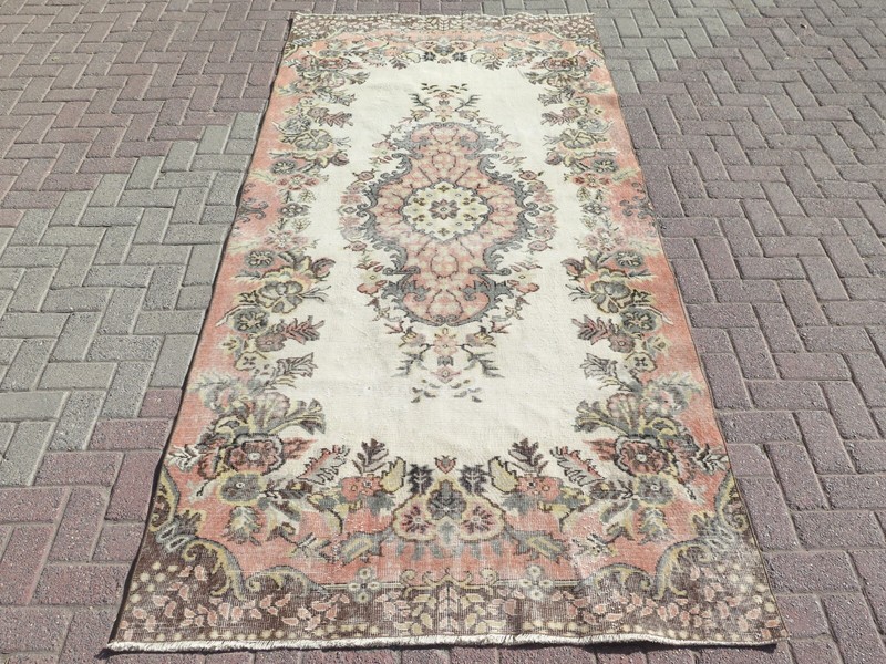 Vintage Rug, Anatolia Carpet, Distressed Rug, Floor Carpet Handmade Rug 55"x116" gallery