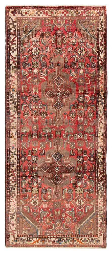 Traditional Vintage Hand-Knotted Area Rug 3'8" x 9'2" Oriental Wool Carpet