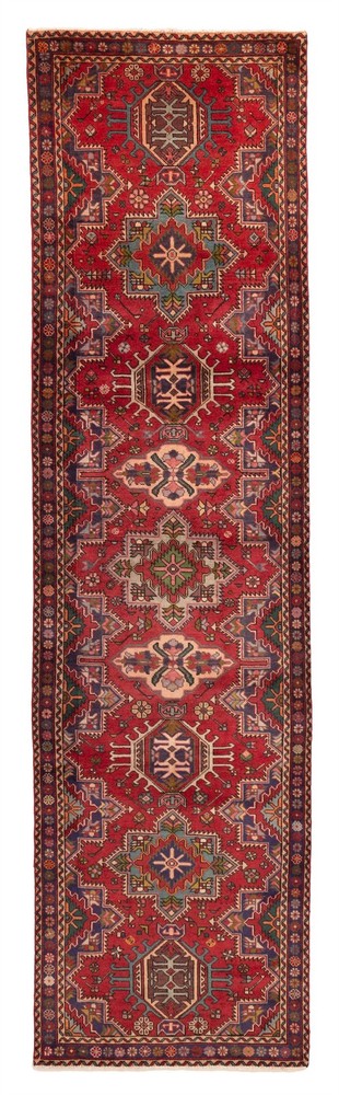 Vintage Hand-knotted Runner Rug 3'3" x 13'3" Traditional Oriental Wool Carpet