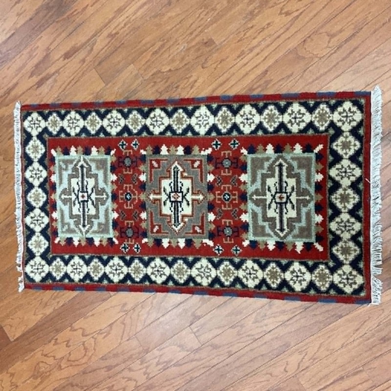 Handmade Indo Kazak Wool Rug 2' X 3' gallery